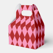 Rode Roze Harlekijn Geruit Ontwerp  Bedankdoosjes (Achterkant)