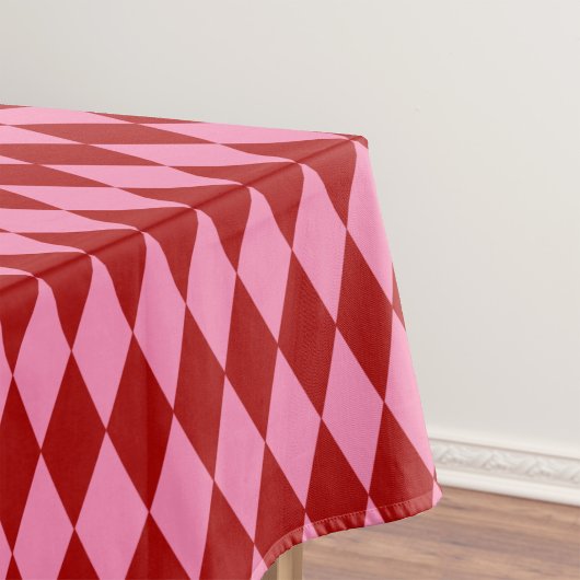 Rode Roze Harlekijn Geruit Ontwerp  Tafelkleed