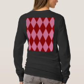 Rode Roze Harlekijn Geruite Ontwerp T-shirt (Achterkant)
