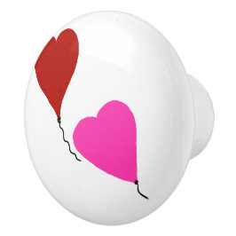 Rode Roze Hart Ballonnen Keramische Knop