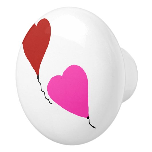 Rode Roze Hart Ballonnen Keramische Knop (Rechts)