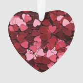 Rode Roze Hart Confetti Patroon Valentijnsdag Ornament (voorkant)
