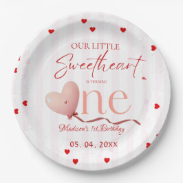 Rode Roze Hart Valentijnsdag Liefje Verjaardag Papieren Bordje