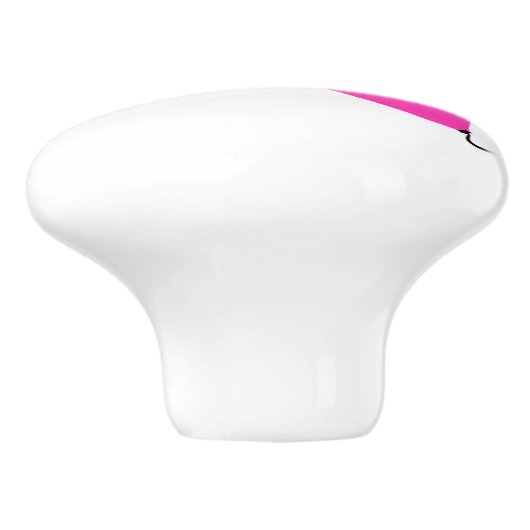 Rode roze hartballonnen keramische knop (Zijkant)