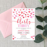 Rode roze harten 30e verjaardag kaart<br><div class="desc">Dit is een rood en roze hart,  genaamd Flirty Dertig 30th Birthday Party Invite. Dit is perfect voor een Valentijnsdag met de thema's 'dag na dag' of 'liefde'. 30e verjaardag,  30e dag,  verjaardagsfeest,  roodroze verjaardagsfeestjes,  dertig,  verjaardagsfeestje voor meisje,  meisjesverjaardagsfeestje</div>