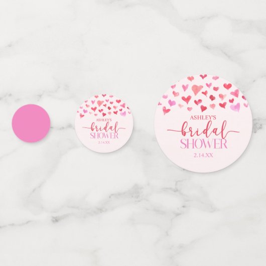 Rode Roze Harten Bruiloft Feest  Confetti (Voorkanten)