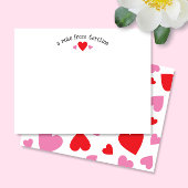 Rode & Roze Harten Cute Meisjesachtige Valentijns  Notitiekaartje