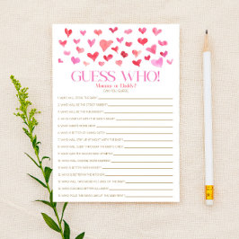 Rode roze harten dachten dat ik raad wie. Baby sho Briefpapier