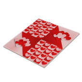 Rode roze harten decoratieve keramische Tegel Tegeltje (Zijkant)