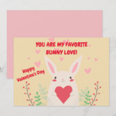 Rode roze harten jullie zijn mijn Valentijnse Bunn Feestdagenkaart (Voorkant / Achterkant)