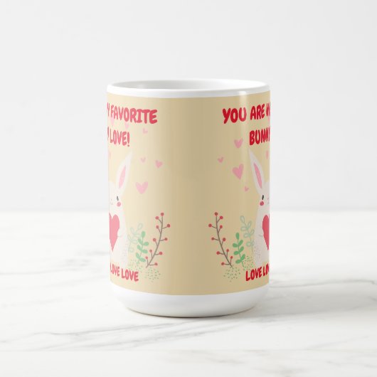 Rode roze harten jullie zijn mijn Valentijnse Bunn Koffiemok (Center)