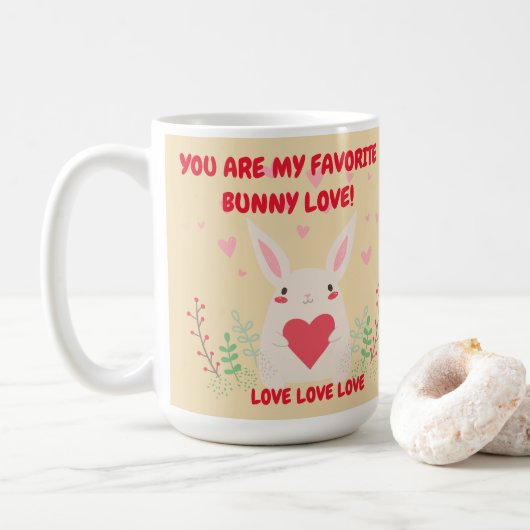 Rode roze harten jullie zijn mijn Valentijnse Bunn Koffiemok (Met donut)