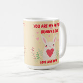 Rode roze harten jullie zijn mijn Valentijnse Bunn Koffiemok (Voorkant rechts)