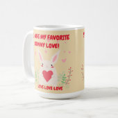 Rode roze harten jullie zijn mijn Valentijnse Bunn Koffiemok (Voorkant links)