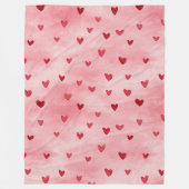 Rode Roze Harten Liefde Fleece Deken (Voorkant)