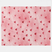 Rode Roze Harten Liefde Fleece Deken (Voorkant (Horizontaal))