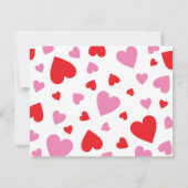 Rode & Roze Harten Mooie Meisjesachtige Valentijns Notitiekaartje (Achterkant)