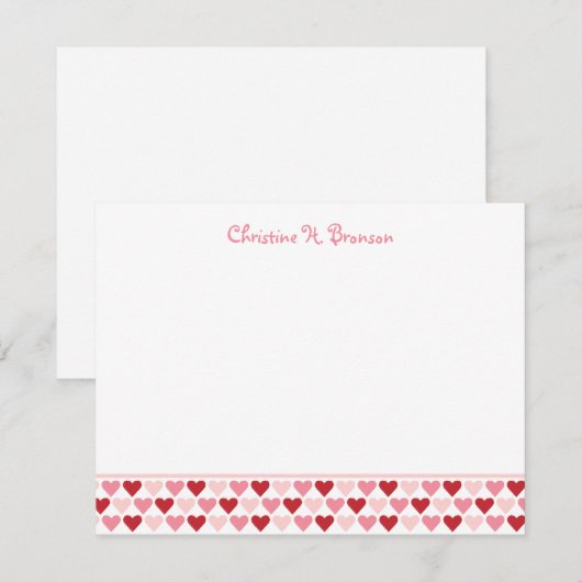 Rode roze harten op maat kaart (Voorkant / Achterkant)
