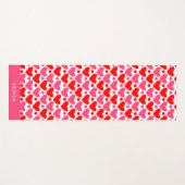 Rode roze harten patroon gepersonaliseerd yogamat (Voorkant (horizontaal))