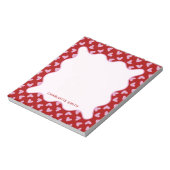 Rode Roze Harten Patroon Valentijnsdag Geschenk No Notitieblok (Linkerzijde)