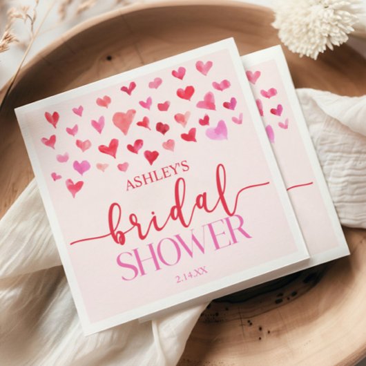 Rode Roze Harten Valentijn Bruidsdouche Servet