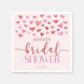 Rode Roze Harten Valentijn Bruidsfeest Servet (Voorkant)