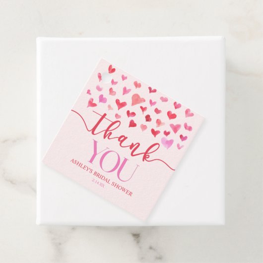 Rode Roze Harten Valentijn Bruiloft  Bedankjes Labels (In situ)