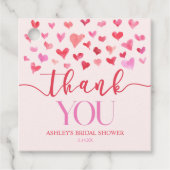 Rode Roze Harten Valentijn Bruiloft  Bedankjes Labels (Voorkant)