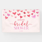 Rode Roze Harten Valentijn Bruiloft Bruidsfeest Spandoek (Horizontaal)