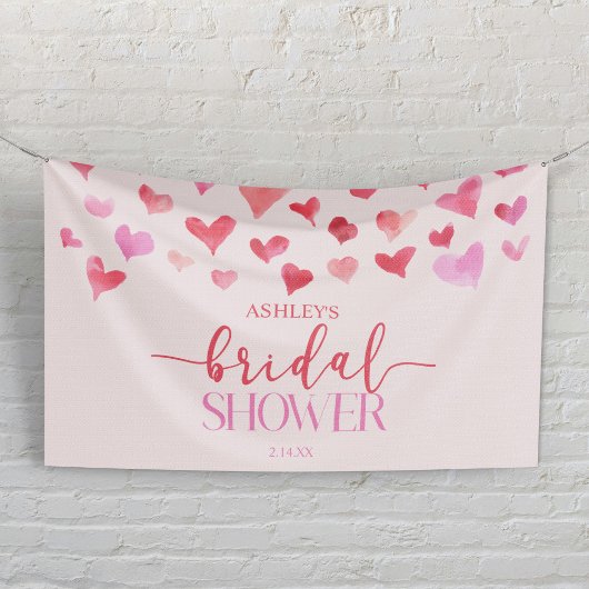 Rode Roze Harten Valentijn Bruiloft Bruidsfeest Spandoek