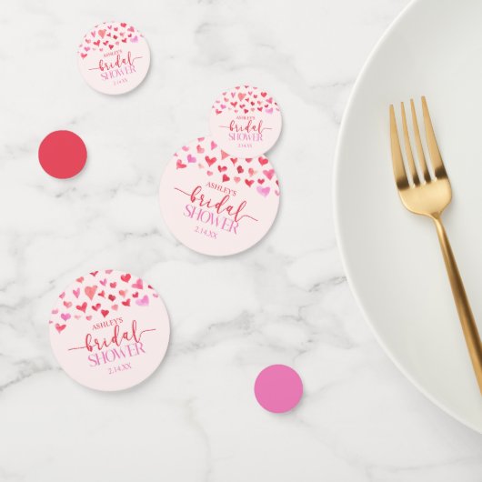 Rode Roze Harten Valentijn Bruiloft Feest  Confetti (Groep)