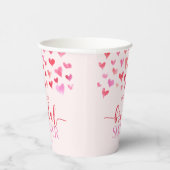 Rode Roze Harten Valentijn Bruiloft Feest  Papieren Bekers (Rechts)