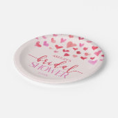 Rode Roze Harten Valentijn Bruiloft Feest Papieren Bordje (Gekanteld)