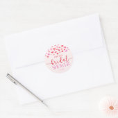 Rode Roze Harten Valentijn Bruiloft  Ronde Sticker (Envelop)