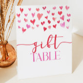 Rode Roze Harten Valentijn Gift Table Party Sign Reclamebord Met Voetstuk