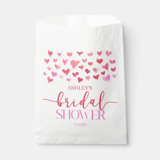 Rode roze harten Valentijn Vrijgezellenfeest Bedankzakje (Voorkant)