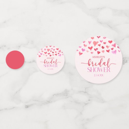 Rode roze harten Valentijn Vrijgezellenfeest Confetti (Achterkanten)