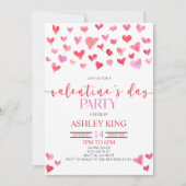 Rode Roze Harten Valentijnsdag Kaart (Voorkant)