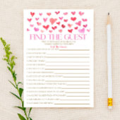 Rode roze harten vinden het spel van het gastBaby  Briefpapier