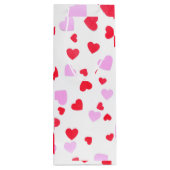 Rode roze harten wijn cadeautas (Achterkant)