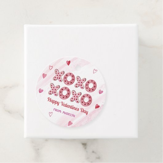 Rode & Roze Harten XOXO Valentijnse Labels Gift (In situ)