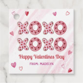 Rode & Roze Harten XOXO Valentijnse Labels Gift (Voorkant)