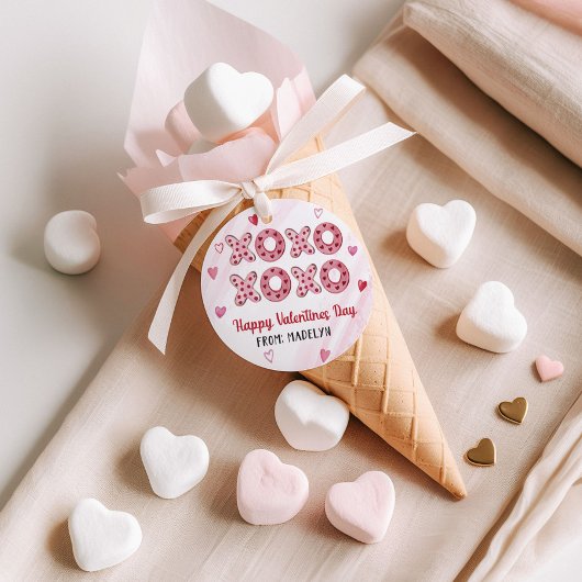 Rode & Roze Harten XOXO Valentijnse Labels Gift