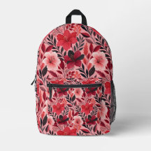 Rode & Roze Hibiscus Bloem Botanisch Patroon