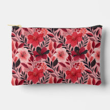 Rode & Roze Hibiscus Bloem Botanisch Patroon