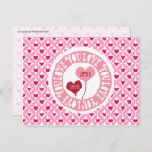 Rode roze ik hou van je Valentijnsdag harten cadea Feestdagenkaart (Voorkant / Achterkant)