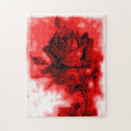  rode roze illustratie bloemen Kunst Legpuzzel (Verticaal)