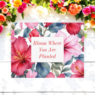 Rode Roze Inspirerende Citaat Bloemstuk  Briefkaart