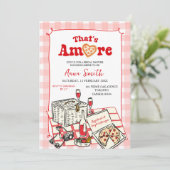 Rode Roze Italiaanse Picknick Dat is Amor Bruidsme Kaart (Staand voorkant)