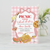 Rode Roze Italiaanse Picknick Dat is Amore Bruilof Kaart (Staand voorkant)